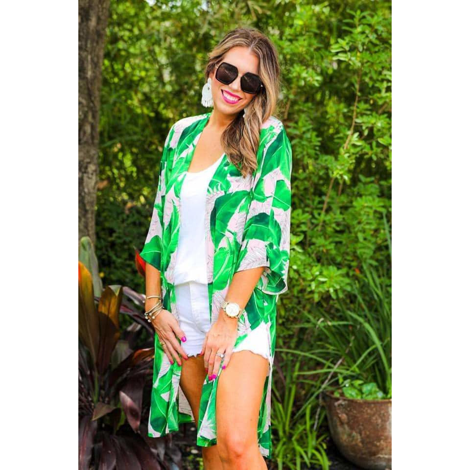 Taytum Tropical Print Kimono - BFF Here