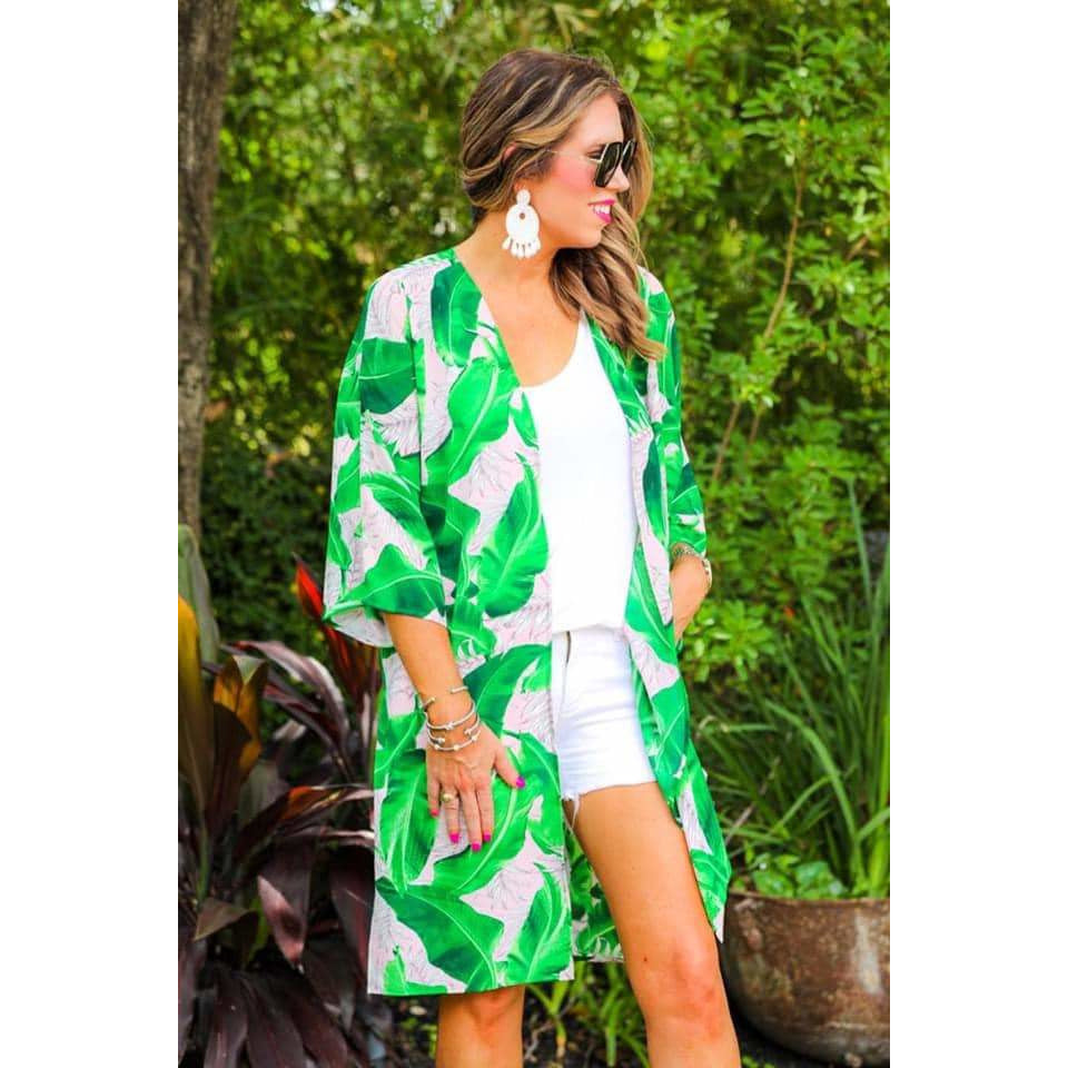 Taytum Tropical Print Kimono - BFF Here