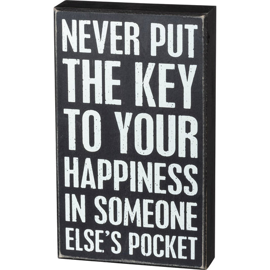 Key To Happiness -- Box Sign by PBK - BFF Here