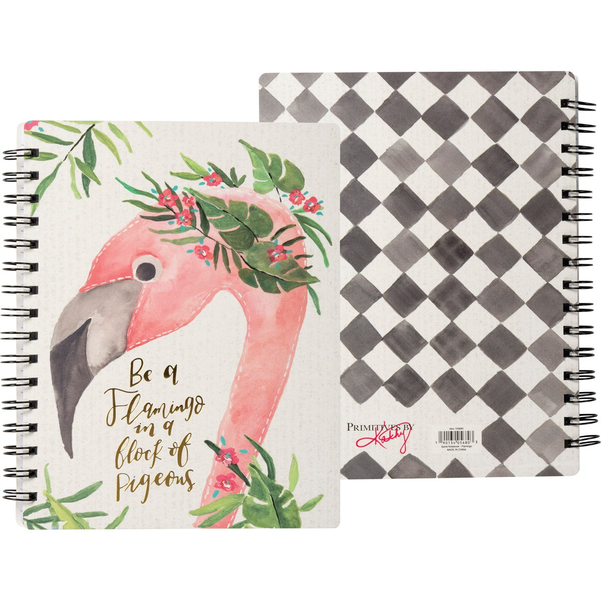 Be A Flamingo -- Spiral Notebook by PBK - BFF Here