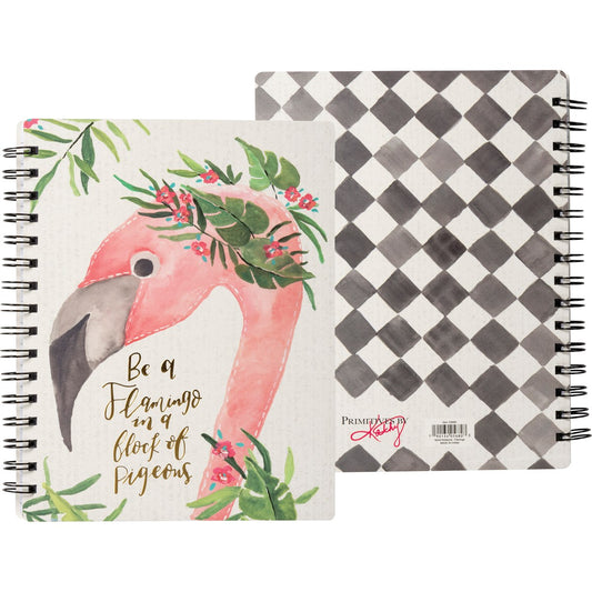 Be A Flamingo -- Spiral Notebook by PBK - BFF Here