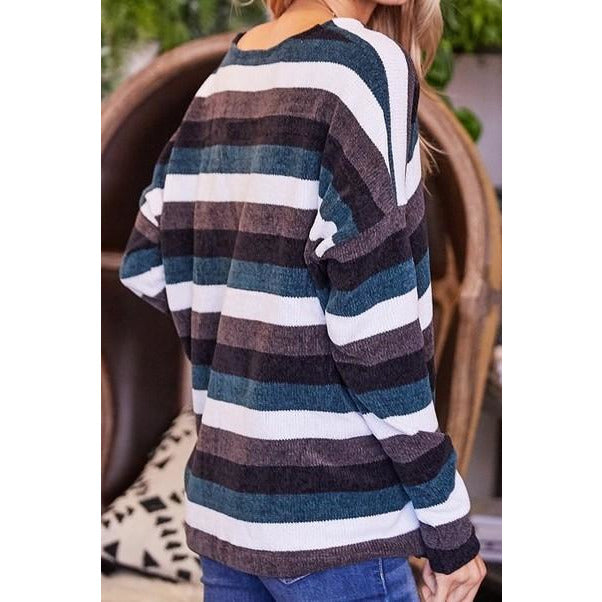 Coco Striped Long Sleeve Sweater - BFF Here