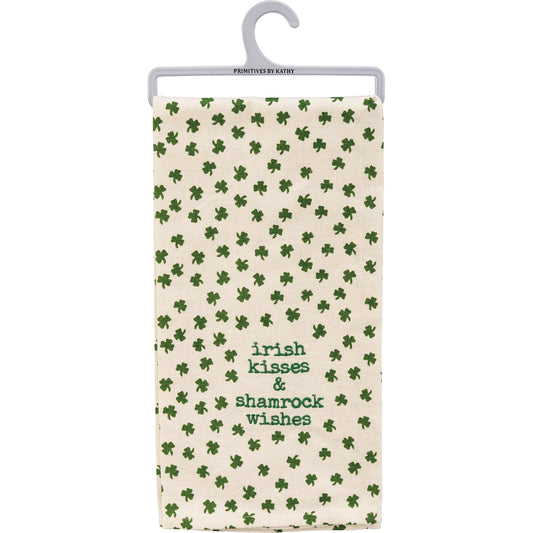 Irish Kisses & Shamrock Wishes Kitchen Towel by PBK - BFF Here