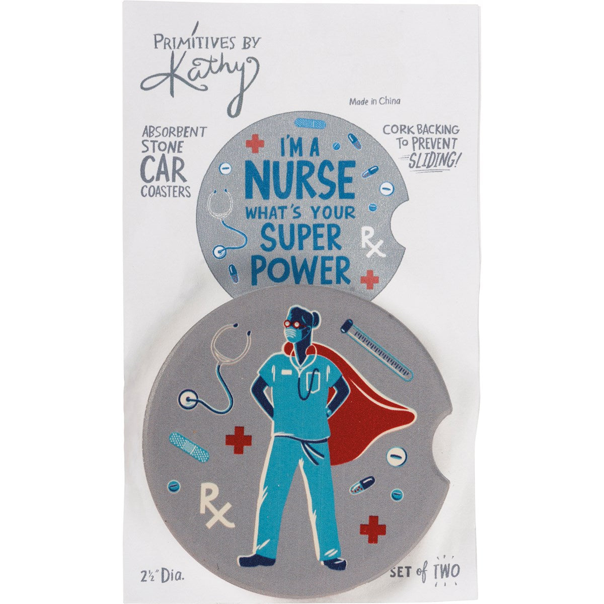 Car Coasters - I'm A Nurse What's Your Super Power by PBK - BFF Here