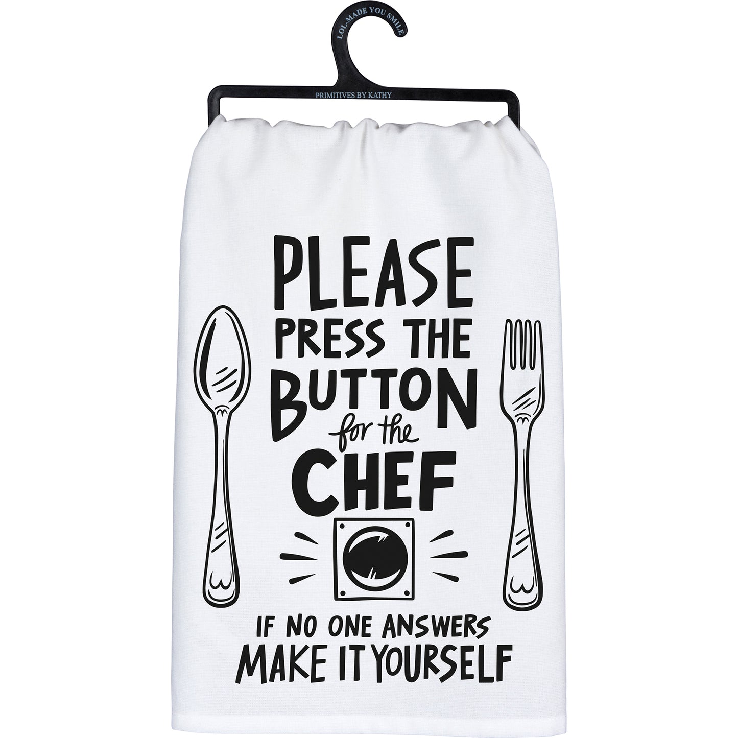 Please Press The Button For The Chef Kitchen Towel by PBK - BFF Here