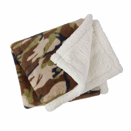 Camo Faux Fur Blanket by Mud Pie - BFF Here