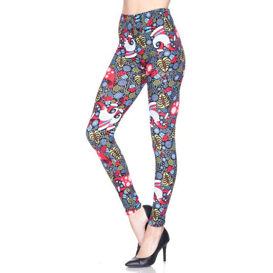 Gifts and Multi Pattern Print Brushed Leggings - BFF Here