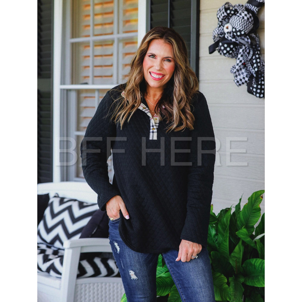 Landry Quilted Plaid Pullover - BFF Here