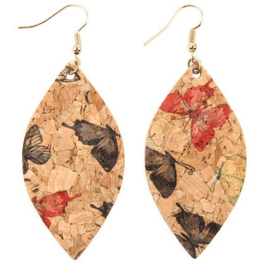 Butterfly Cork Floral Earrings -- Choice of Color - BFF Here