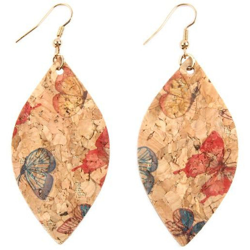 Butterfly Cork Floral Earrings -- Choice of Color - BFF Here