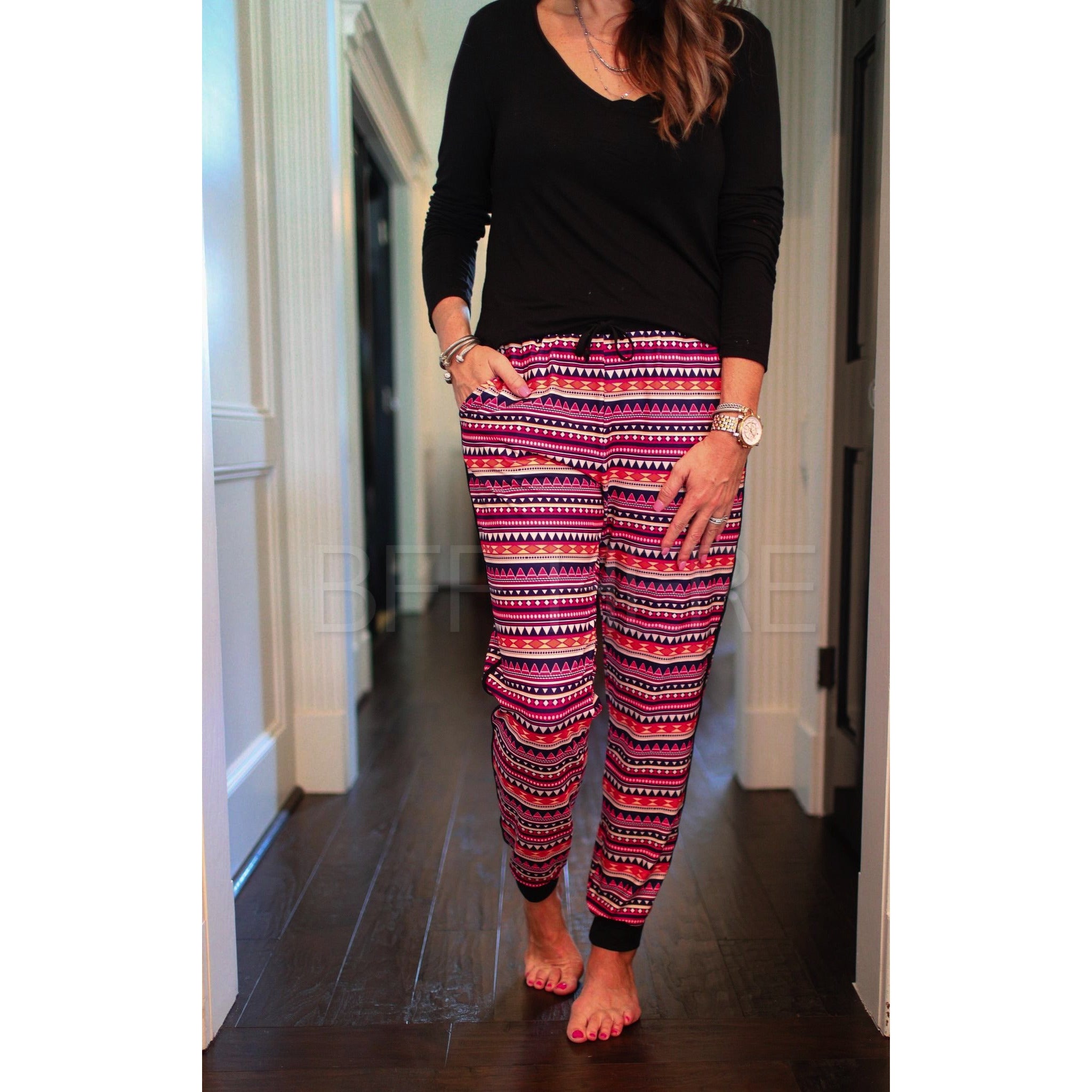Sahara Desert Aztec Drawstring Everyday Joggers - BFF Here