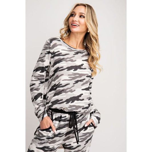 Camo Print Lounging Top - BFF Here