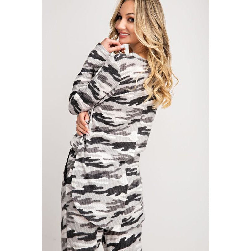 Camo Print Lounging Top - BFF Here