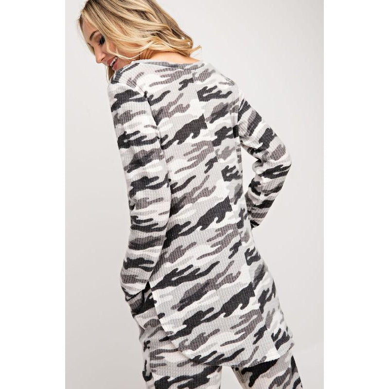 Camo Print Lounging Top - BFF Here