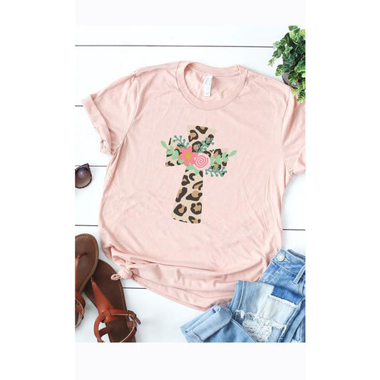 Leopard Cross Graphic Tee - BFF Here