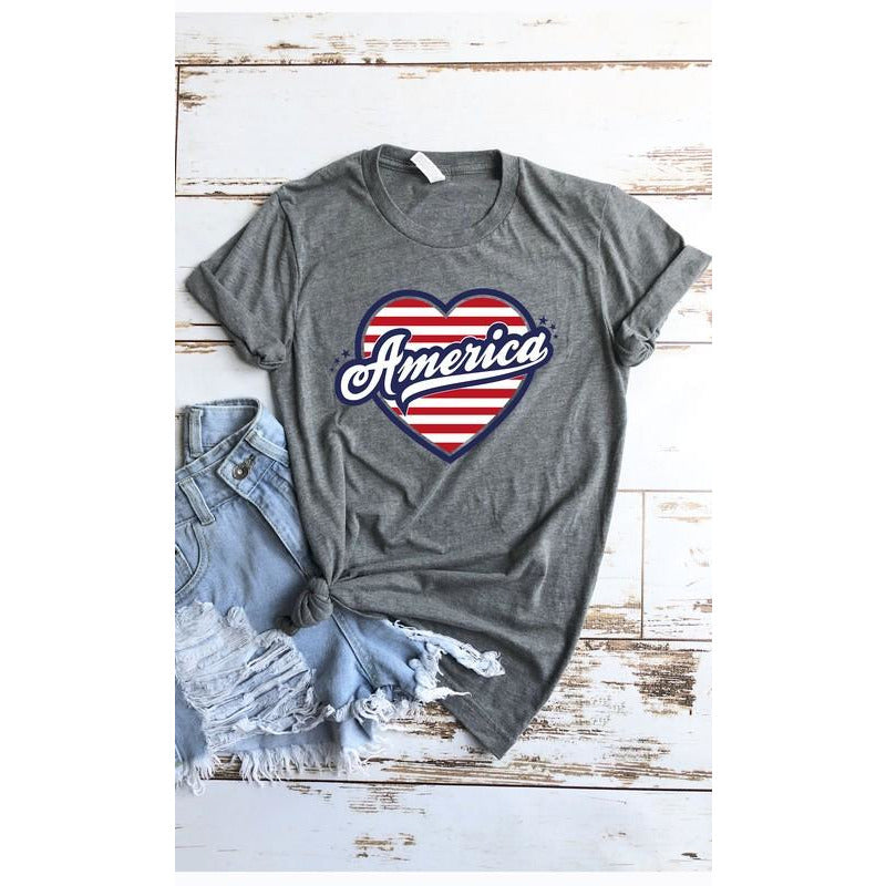 America Heart Graphic Tee - BFF Here