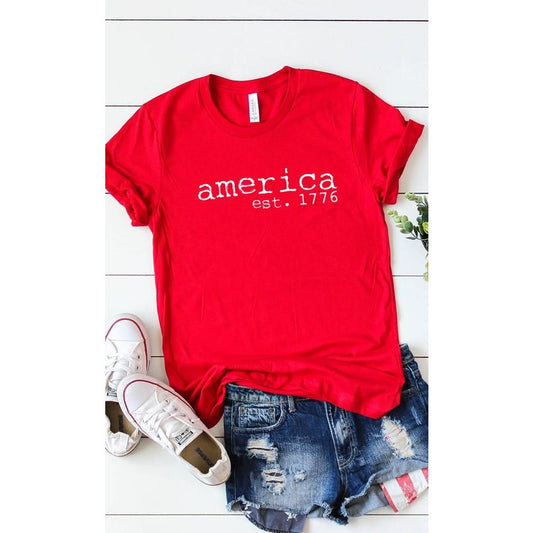 America Established 1776  Graphic Tee - BFF Here