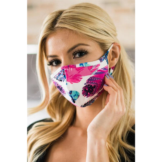 Feather Print Face Mask - BFF Here