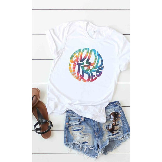 Tie Dyed Good Vibes Graphic Tee - BFF Here