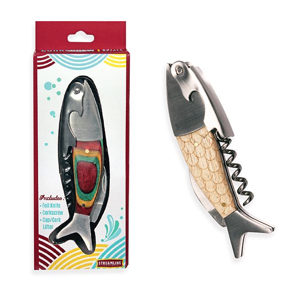 Fish Shaped Corkscrew Tools -- Choice of Color - BFF Here