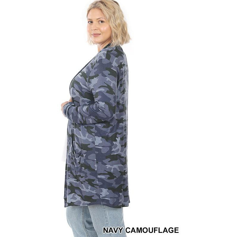 Navy Camouflage Cardigan - BFF Here