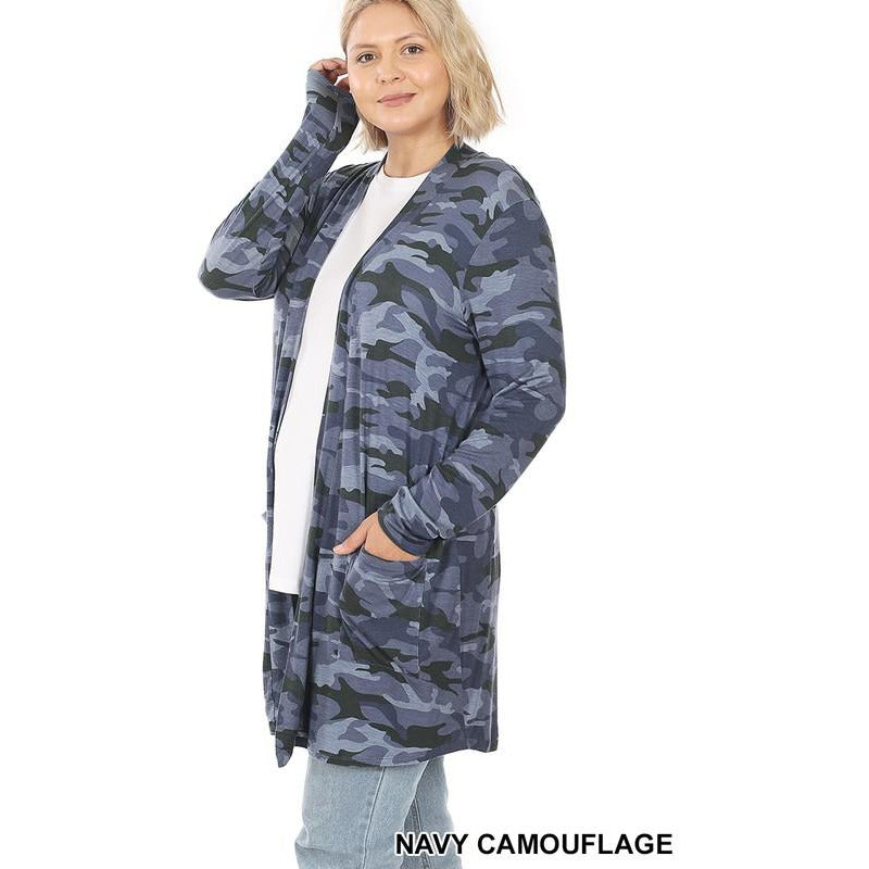 Navy Camouflage Cardigan - BFF Here
