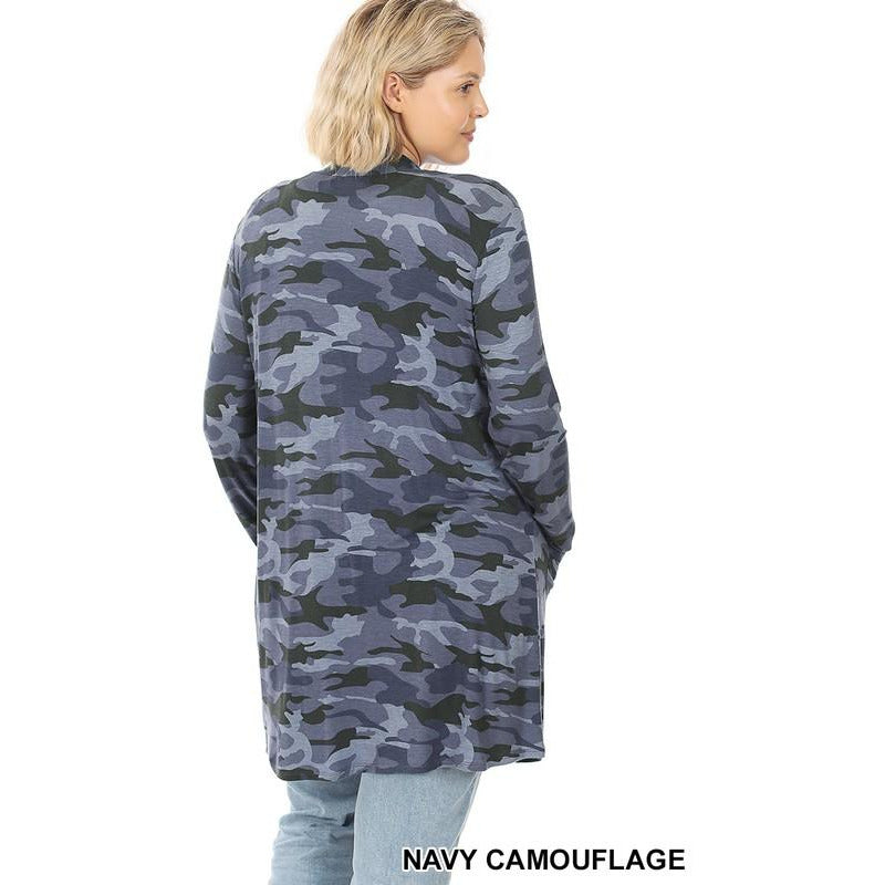 Navy Camouflage Cardigan - BFF Here