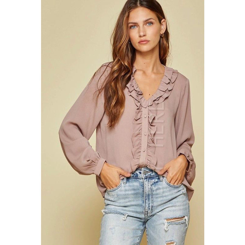 Nichole Front Ruffle Blouse - BFF Here
