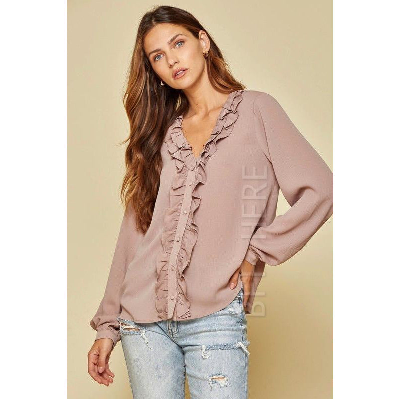 Nichole Front Ruffle Blouse - BFF Here