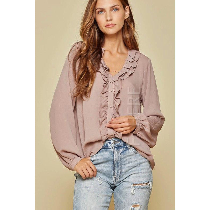 Nichole Front Ruffle Blouse - BFF Here
