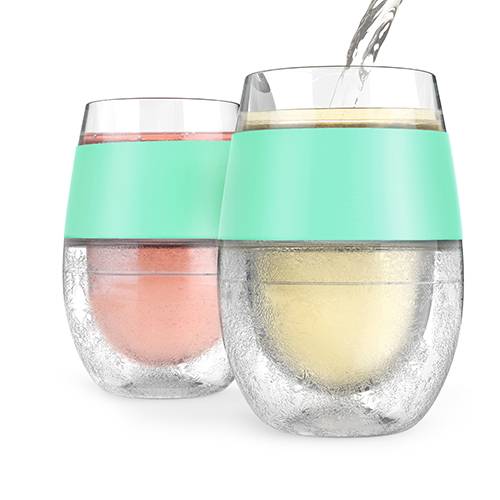 Wine FREEZE™ Cooling Cups in Mint by HOST®-- (set of 2) - BFF Here