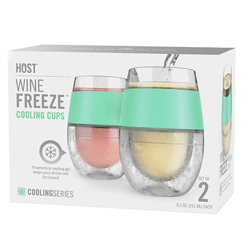 Wine FREEZE™ Cooling Cups in Mint by HOST®-- (set of 2) - BFF Here