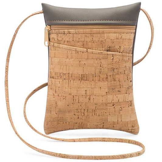 Be Lively Mini Cross Body Bag: Rustic Cork + Faux Leather - BFF Here