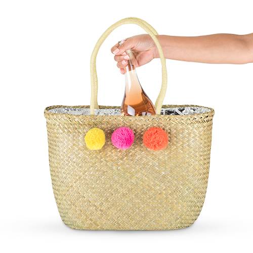 Pom Pom Insulated Cooler Tote - BFF Here