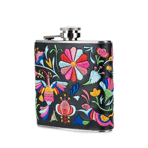 Embroidered Flask - BFF Here