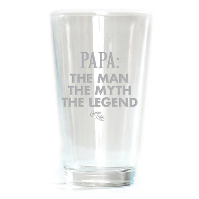 Papa: Man Myth Legend -- Pub Glass - BFF Here