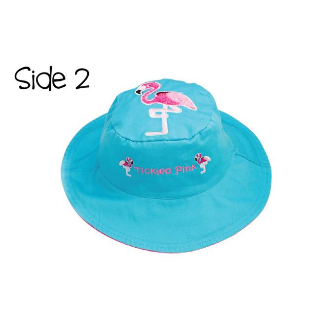 Reversible Kids' Sun Hat - Dolphin / Flamingo - BFF Here