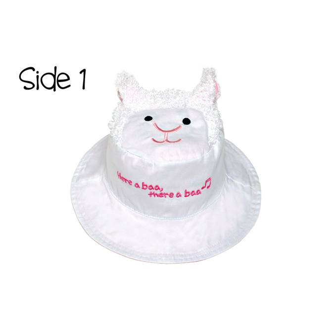 Reversible Kids' Sun Hat - Lamb / Kitten - BFF Here