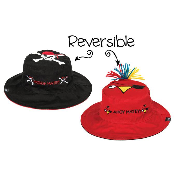 Reversible Kids' Sun Hat - Pirate / Parrot - BFF Here