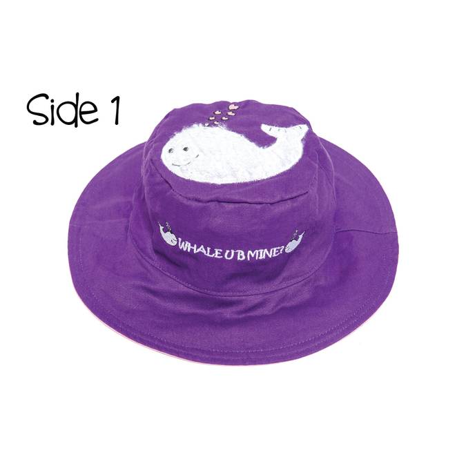 Reversible Kids' Sun Hat - Whale / Seahorse - BFF Here