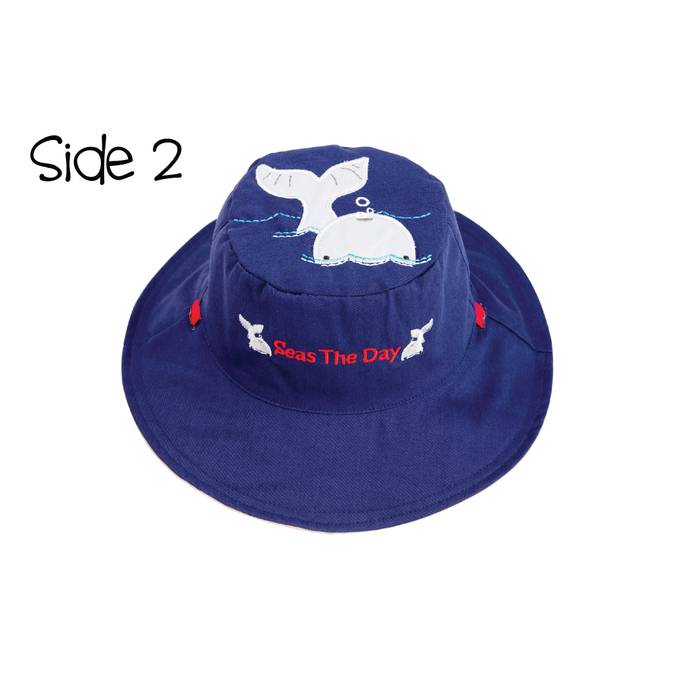 Reversible Kids' Sun Hat - Lobster / Whale - BFF Here