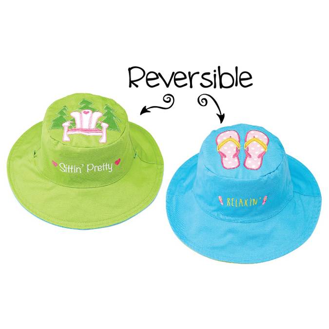 Reversible Kids' Sun Hat - Muskoka Chair / Flip Flops - BFF Here