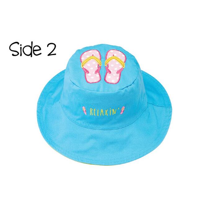 Reversible Kids' Sun Hat - Muskoka Chair / Flip Flops - BFF Here