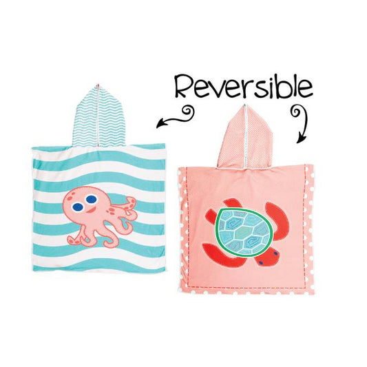 Reversible Kids' Cover Ups - Pink Octopus / Sea Turtle - BFF Here