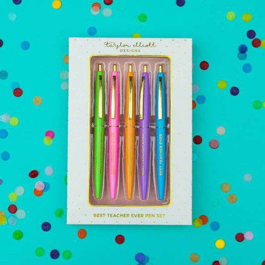 Best Teacher Ever Pen Set in Gift Box - BFF Here