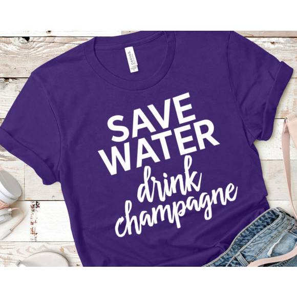 Save Water Drink Champagne Tee - BFF Here