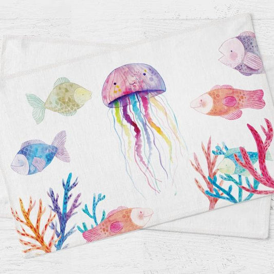 Happy Ocean Linen Placemat - BFF Here