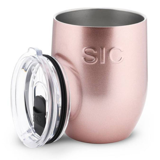 Rose Gold Glitter -- 16oz Stemless SIC Cup - BFF Here