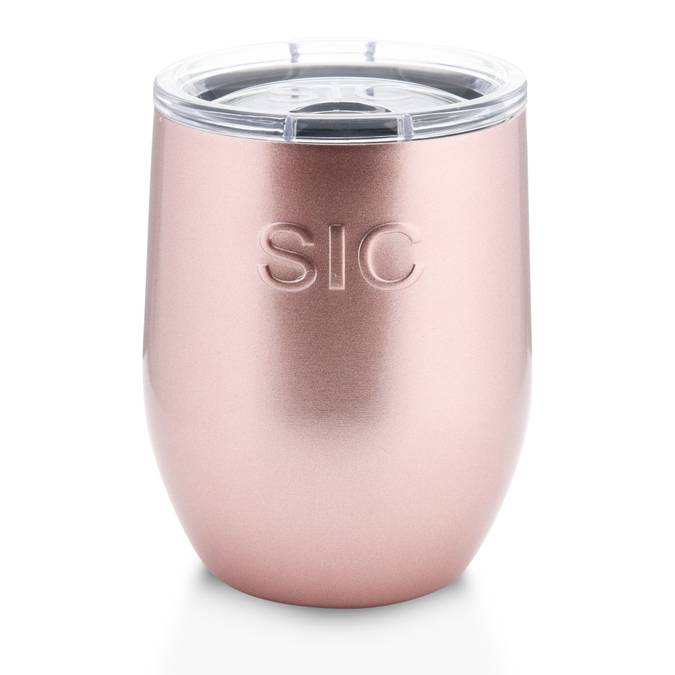 Rose Gold Glitter -- 16oz Stemless SIC Cup - BFF Here