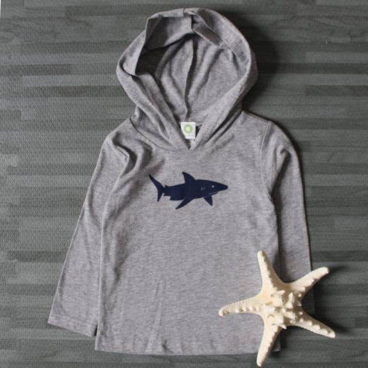 Toddler/Youth Lighthouse Hoodie Grey/Navy Shark -- Choice of Size - BFF Here